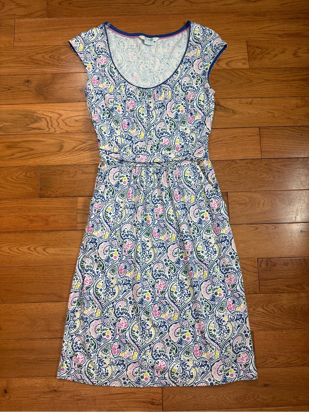 Boden Margot Paisley Floral Short Sleeve Jersey Dress